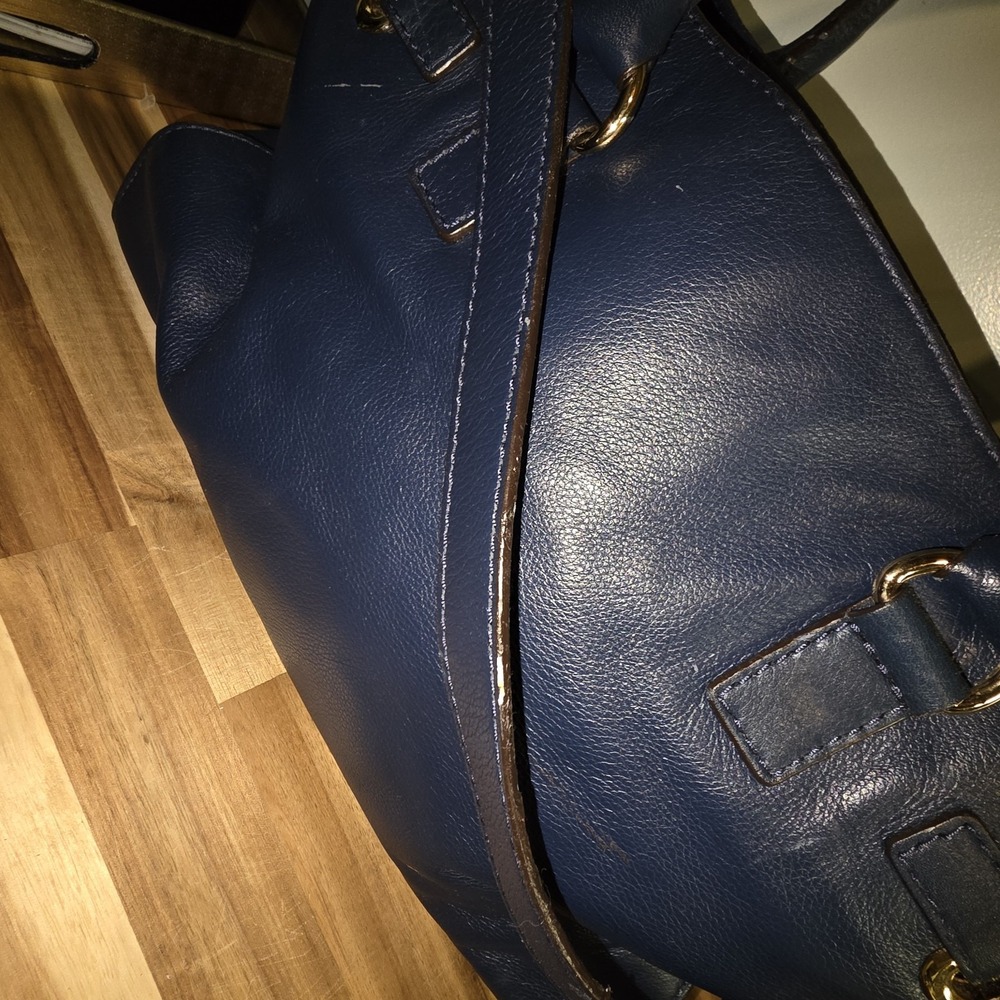 Michael Kors Hamilton Satchel Bag Tote Purse East West Bag Beautiful BLUE - Picture 8 of 11